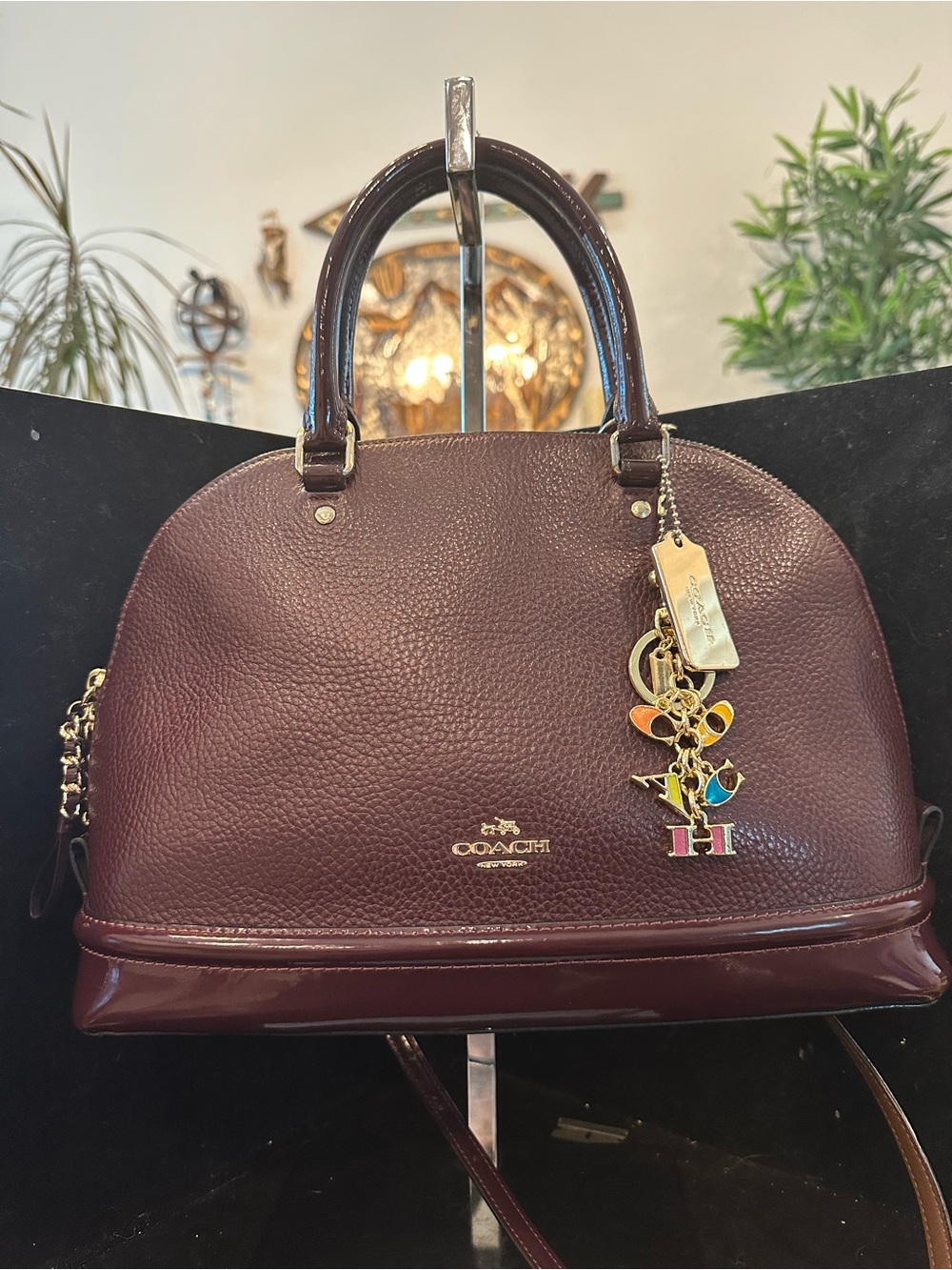 Coach#339 Sierra Leather Dome Satchel in Oxblood - Picture 3 of 12